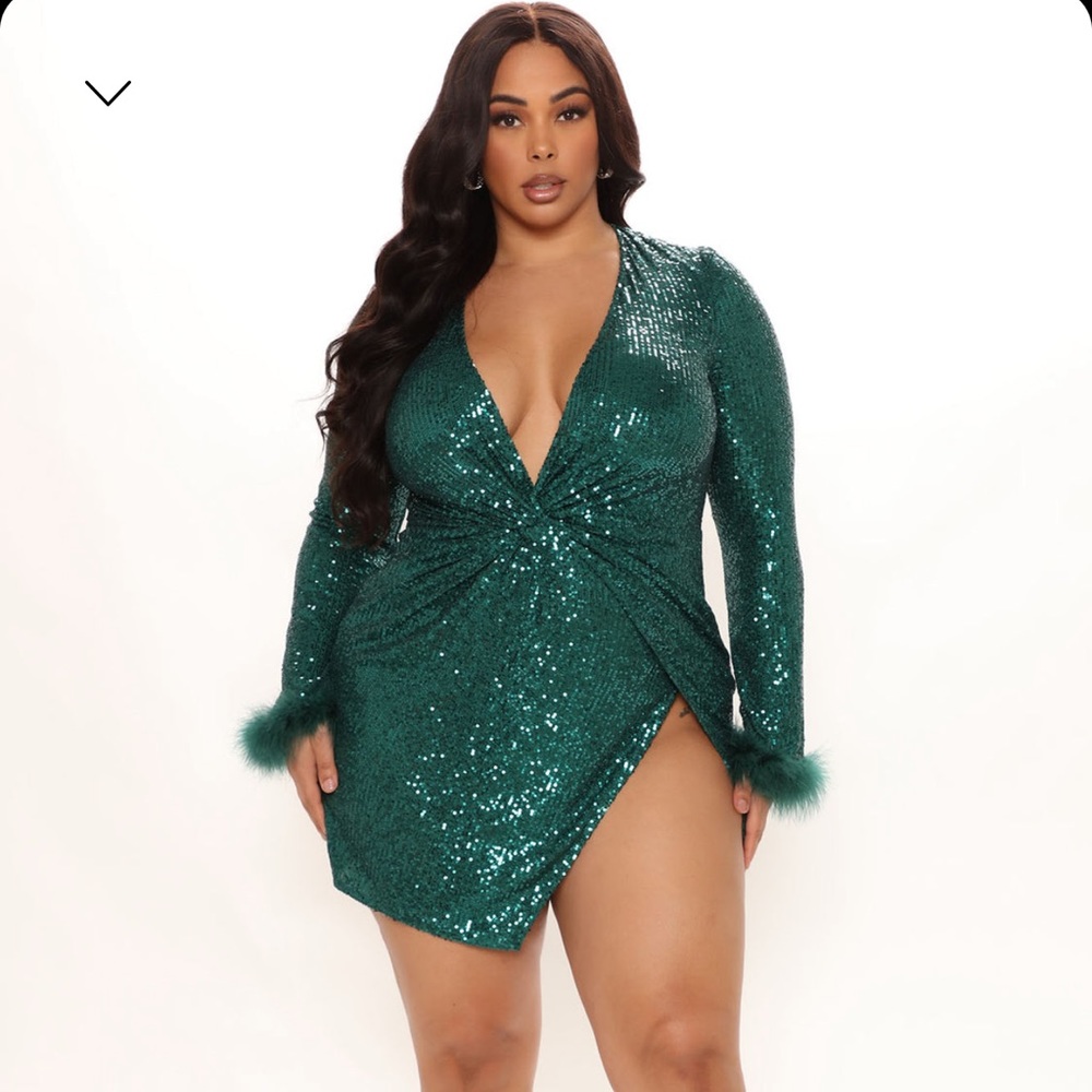 Fashion Nova Sequin Long Sleeve Dress
